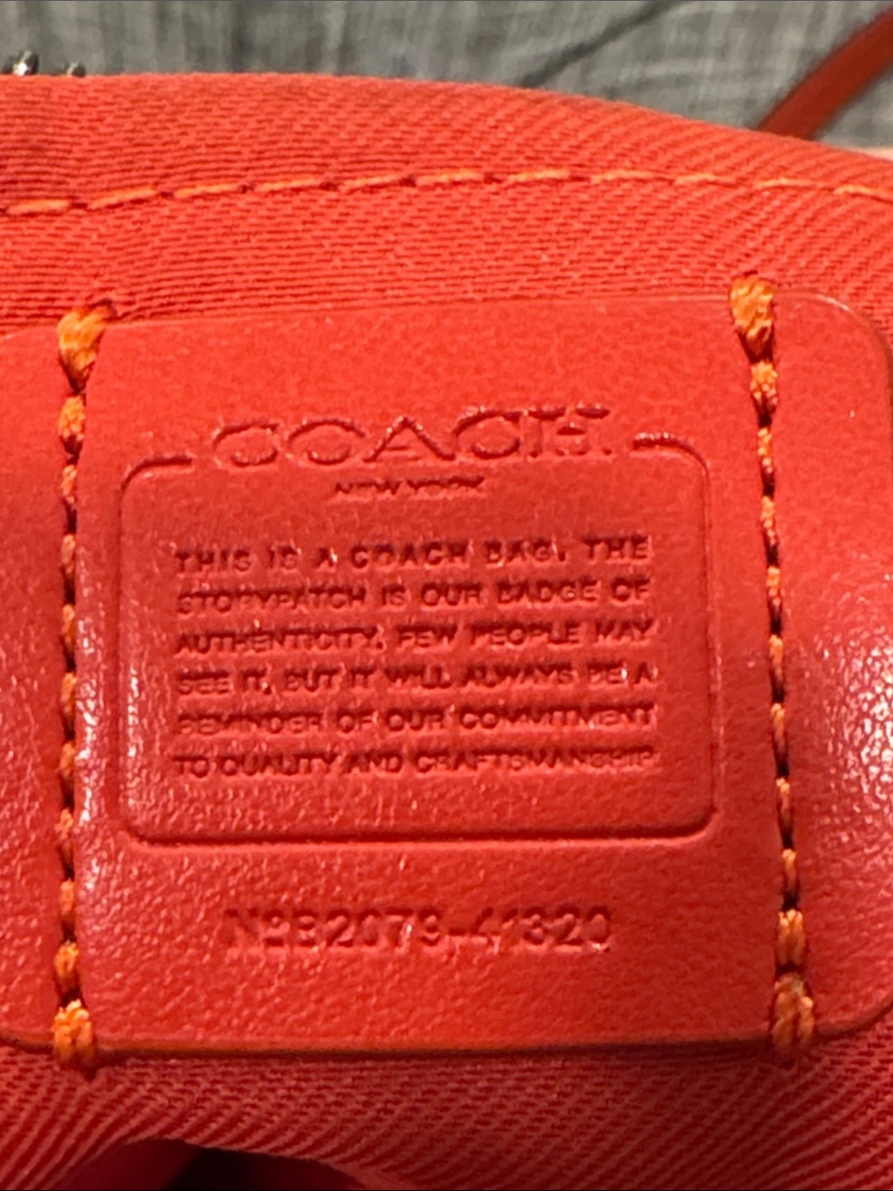 Coach Bag Kitt Orange Rusted Red Leather Crossbody with Patterned Scarf - Picture 13 of 17